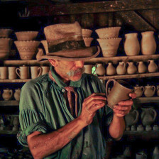 Potter in Old Sturbirdge Village, Massachusetts